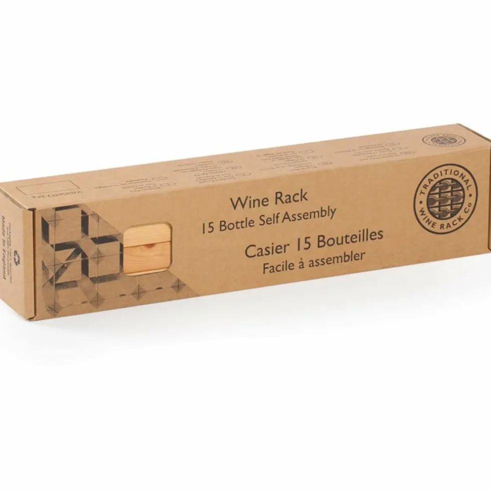 Vinstativ Påbyggingsbart 15 flasker Dark oak