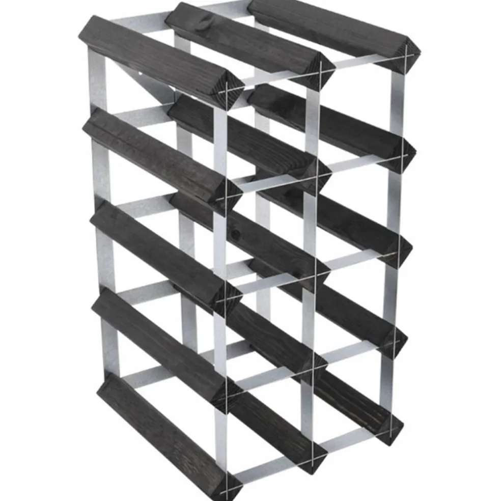 Vinstativ Påbygningsbart 12 flasker Black Ash