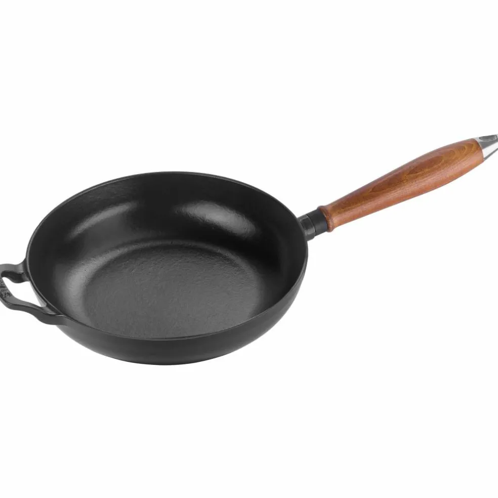Vintage Stekepanne med trehåndtak 28 cm
