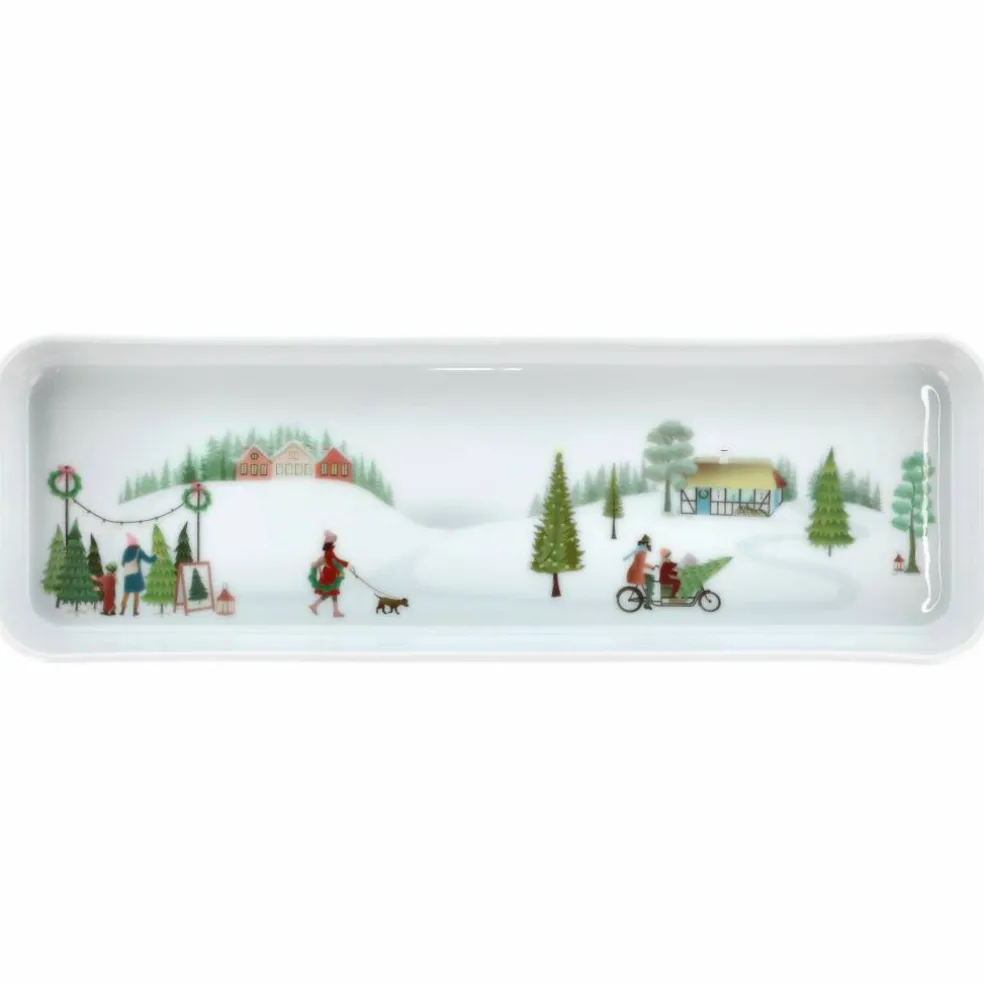 Vinter Plissé fat rektangulært, 18 x 12 cm