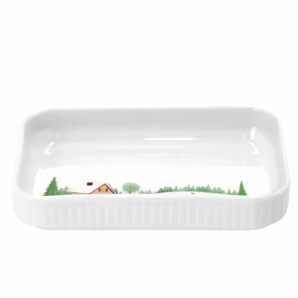 Vinter Plissé fat rektangulært, 18 x 12 cm