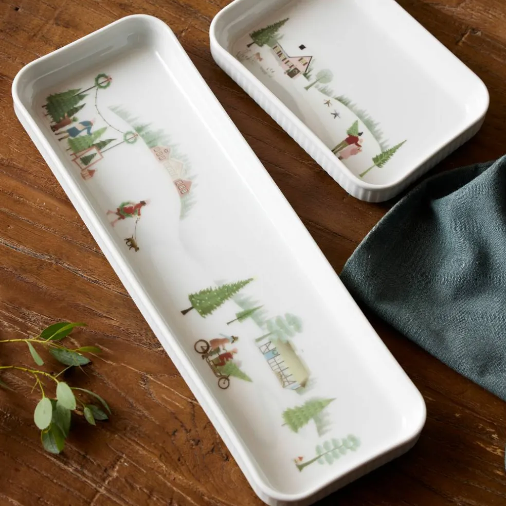 Vinter Plissé fat rektangulært, 36 x 12 cm