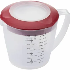 Vispebolle med lokk, rød