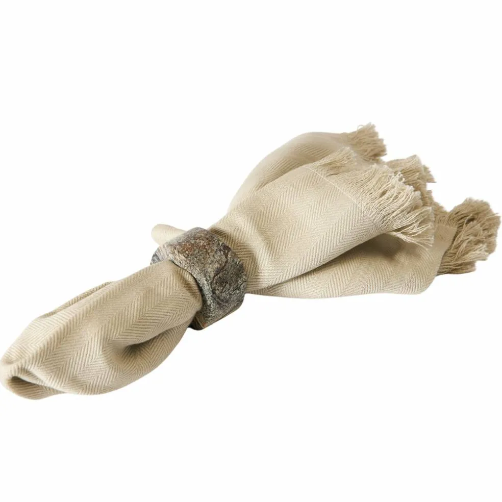 Vita serviettring 4-pakning, seashell