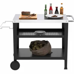 Vogn til stekebord med 4 brennere