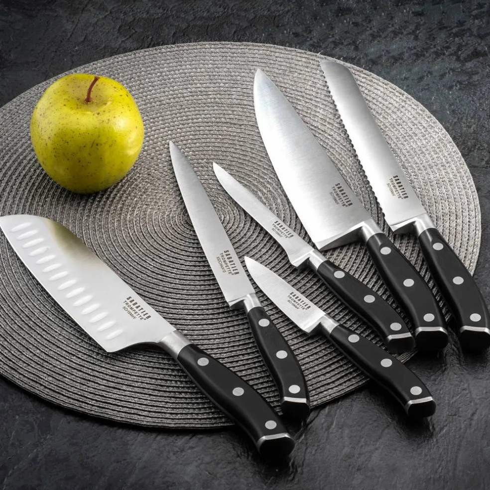 Vulcano allroundkniv 12 cm, stål/svart