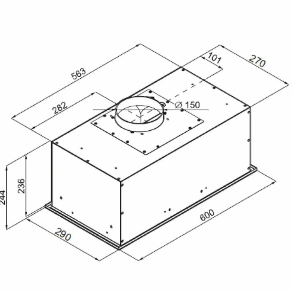 WBU 60 RB innbygningsventilator til overskap