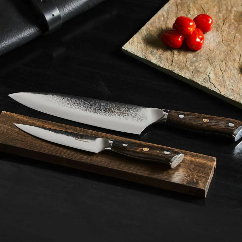 Wengé knivsett, kokkekniv 32 cm + universalkniv 24 cm