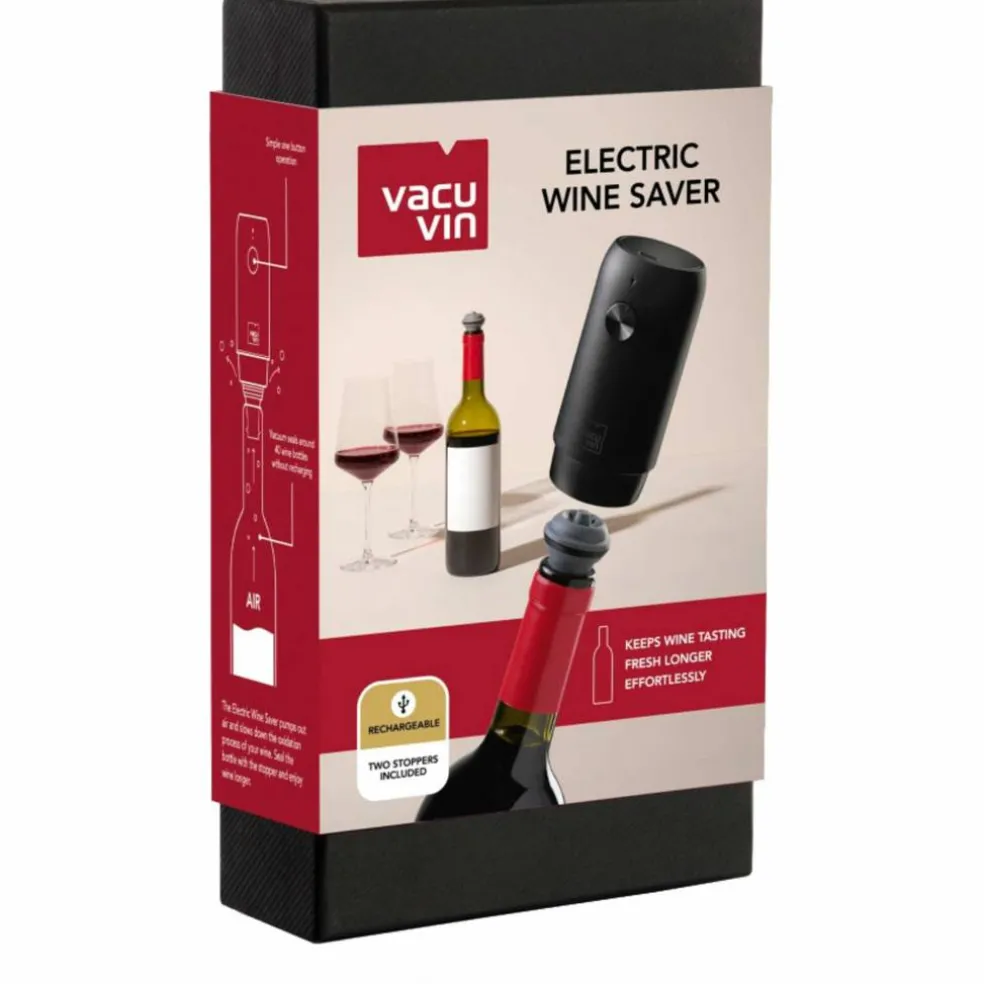 Wine Saver elektrisk vinpumpe, svart