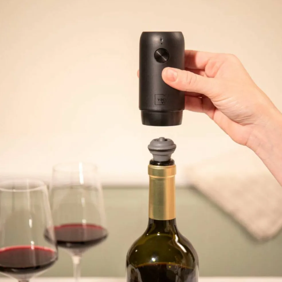 Wine Saver elektrisk vinpumpe, svart