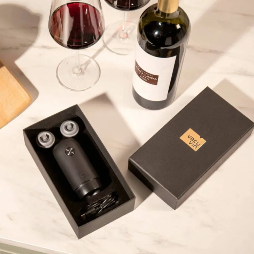 Wine Saver elektrisk vinpumpe, svart