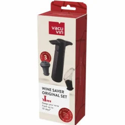 Wine Saver & Server vinpumpe-sett, 5 deler, svart