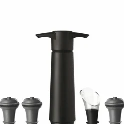 Wine Saver & Server vinpumpe-sett, 5 deler, svart