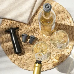 Wine Saver & Server vinpumpe-sett, 5 deler, svart