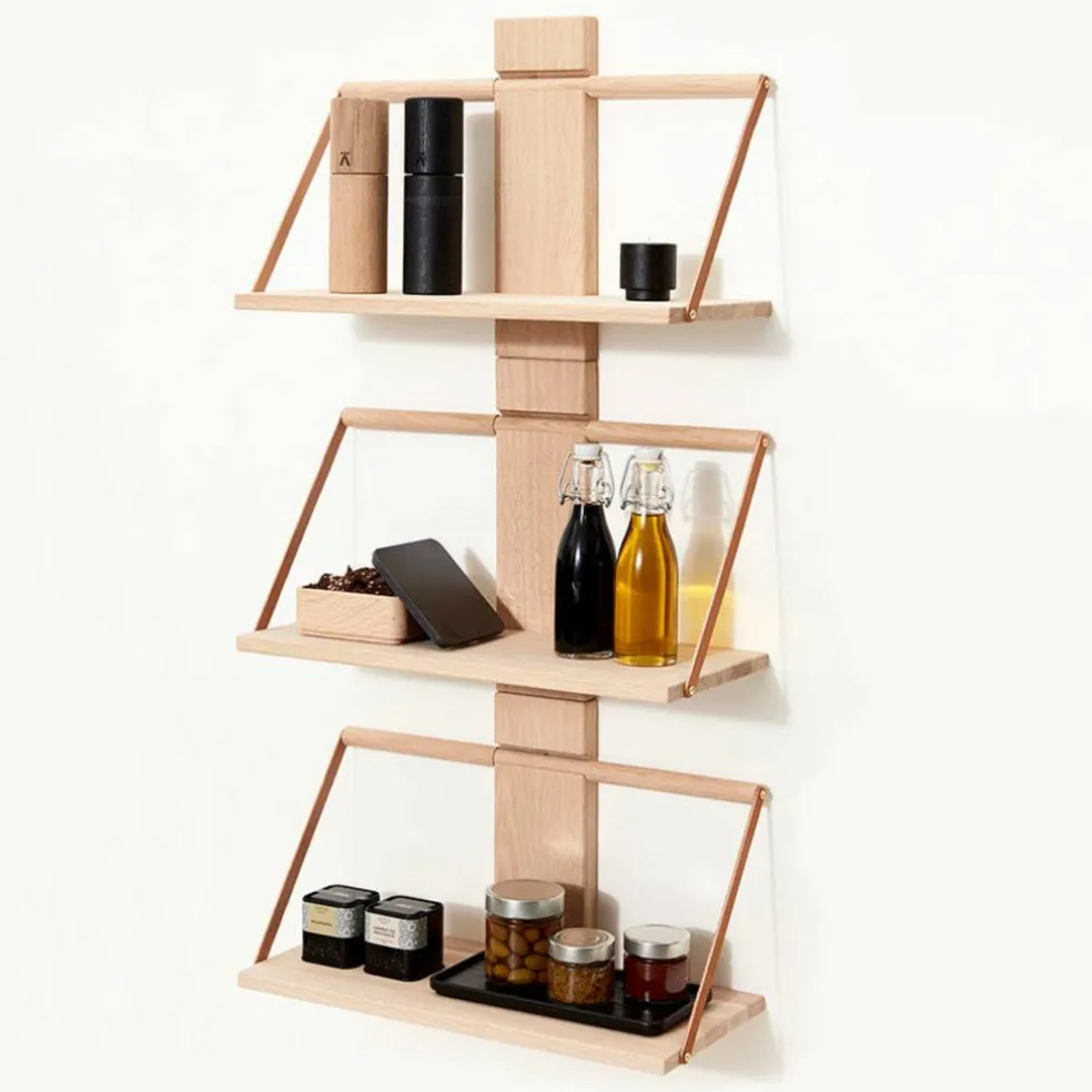 Wood wall Shelf 45 x 20 x 32 cm Medium Oak