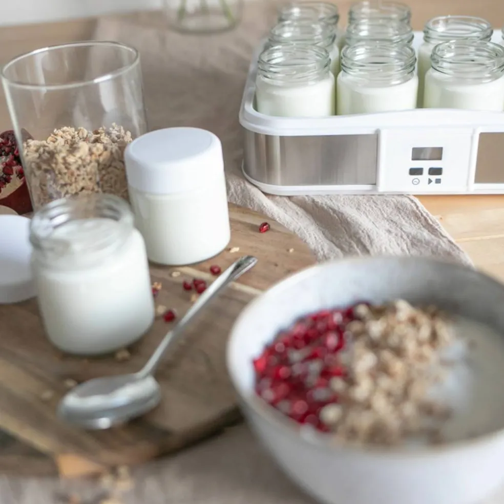 Yoghurtmaskin med 12 glass
